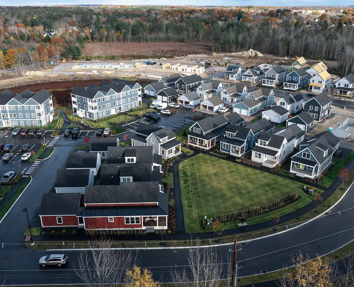 overhead shot of construction site
