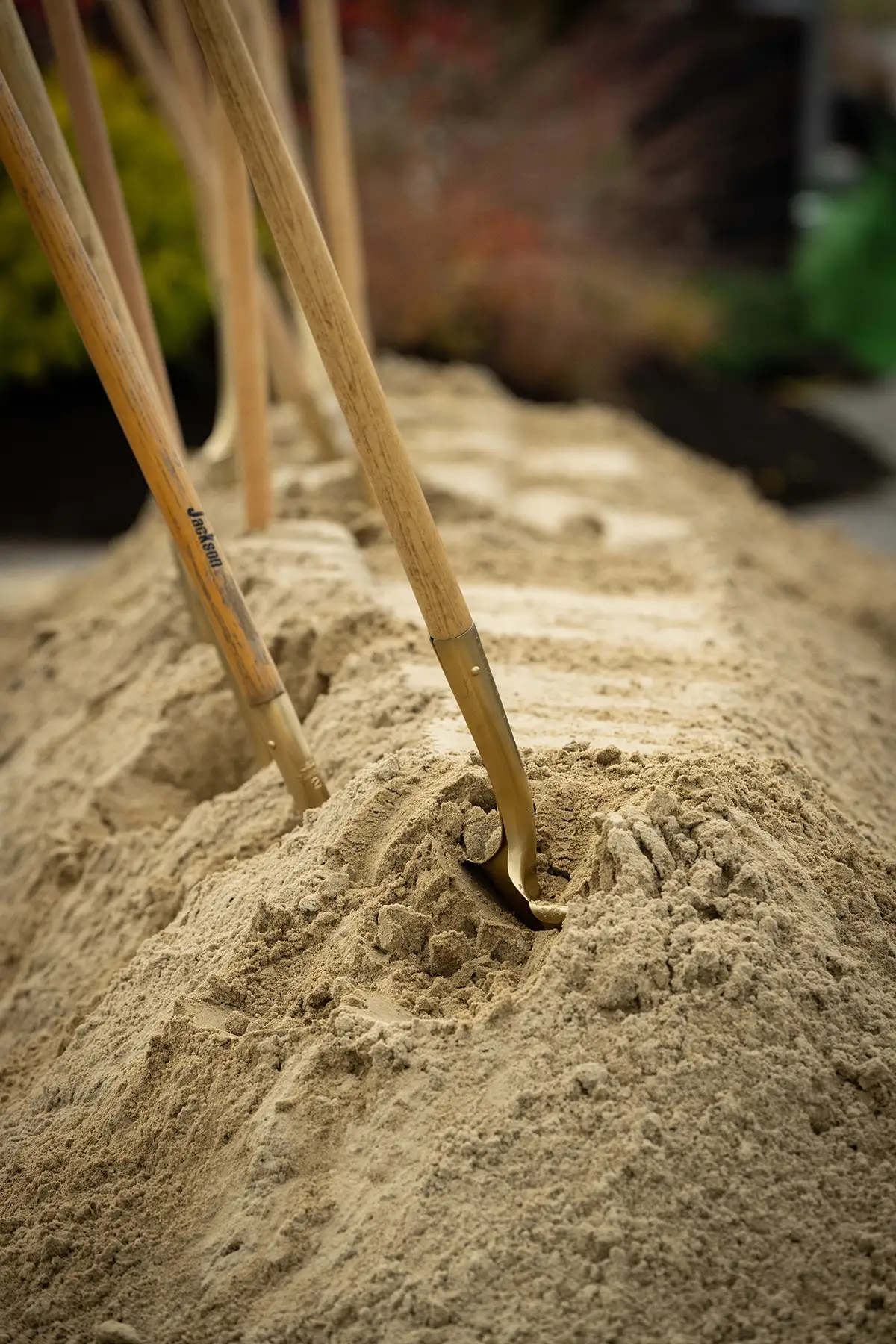 shovels breaking dirt